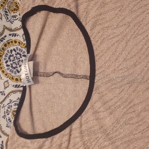 Women's flowy dress shirt with black lace at bottom